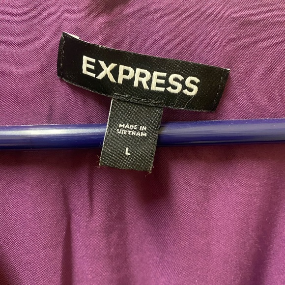 Express Purple Metallic Women's Dress-Size L - Picture 3 of 5